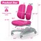 Pink Iron Adjustable Ergonomic Kids Study Chair with Footrest and Casters